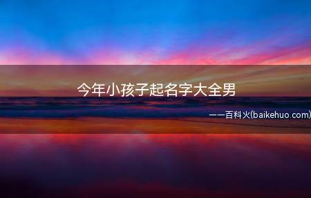 今年小孩子起名字大全男(今年小孩子男起名字有哪些)