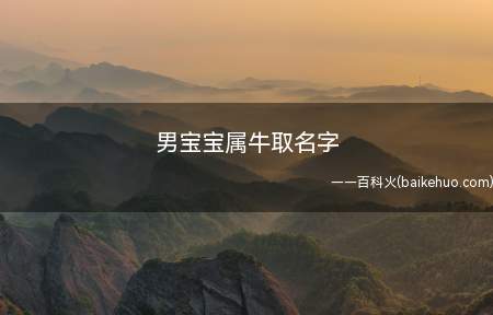 男宝宝属牛取名字(男宝宝属牛取名字有哪些)