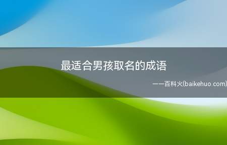 最适合男孩取名的成语(最适合男孩取名的成语有哪些)