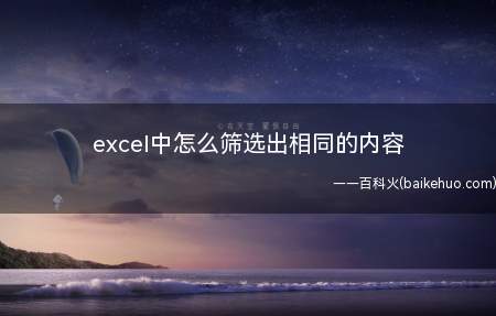excel中怎么筛选出相同的内容(excel筛选出相同内容的方法)