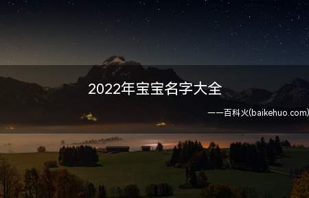 2022年宝宝名字大全