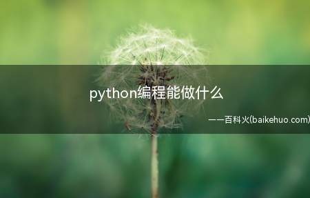 python编程能做什么