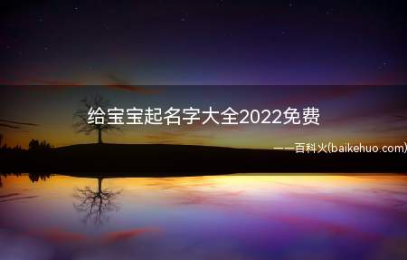 给宝宝起名字大全2022免费(《给宝宝起名字大全2022免费男名》)