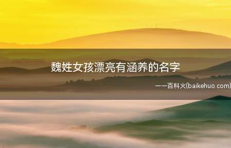 魏姓女孩漂亮有涵养的名字(魏姓女孩漂亮有涵养的名字有哪些)