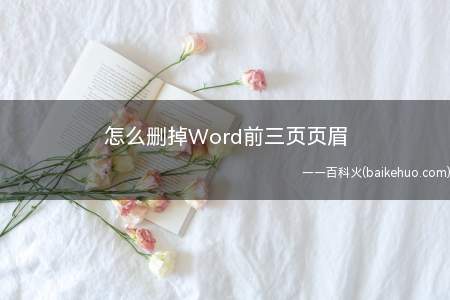 怎么删掉Word前三页页眉