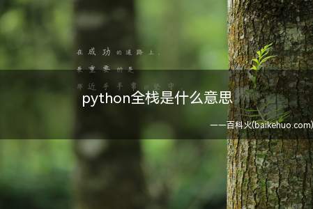 python全栈是什么意思