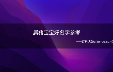 属猪宝宝好名字参考(属猪宝宝好名字参考有什么)