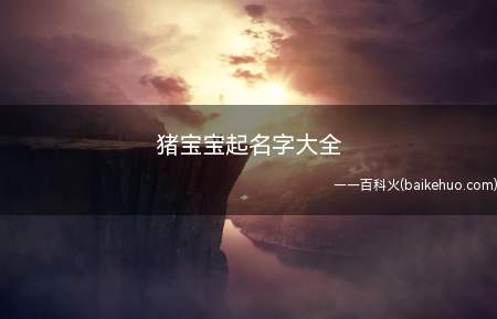 猪宝宝起名字大全(猪宝宝有意义的起名大全)