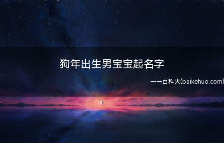 狗年出生男宝宝起名字(狗年出生的男宝宝如何起个好听的名字)