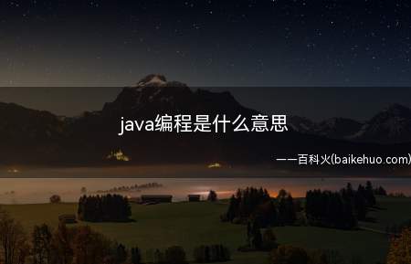 java编程是什么意思
