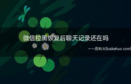 微信拉黑恢复后聊天记录还在吗