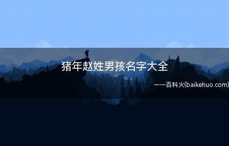 猪年赵姓男孩名字大全(好听的猪年赵姓男孩名字大全)