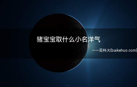 猪宝宝取什么小名洋气(猪宝宝取什幺小名洋气一起看看吧!)