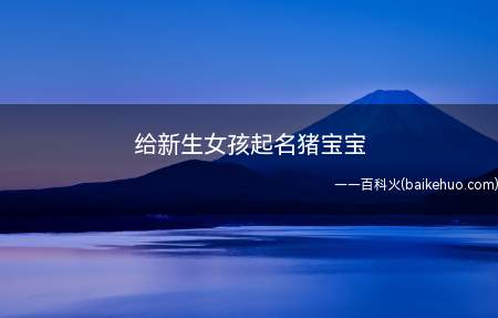 给新生女孩起名猪宝宝(适合新生女孩的猪宝宝名字)