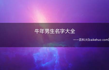 牛年男生名字大全(牛年男宝宝起名大全有什么)