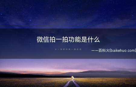 微信拍一拍功能是什么