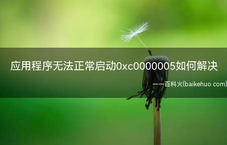 应用程序无法正常启动0xc0000005如何解决(应用程序无法正常启动0xc0005如何解决)