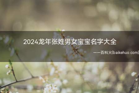 2024龙年张姓男女宝宝名字大全