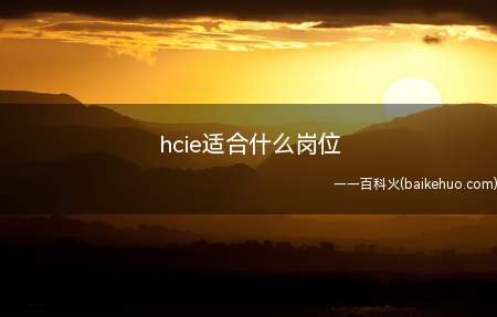 hcie适合什么岗位