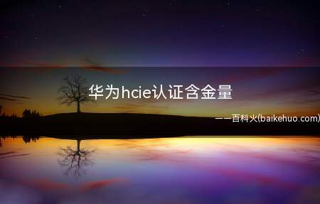 华为hcie认证含金量