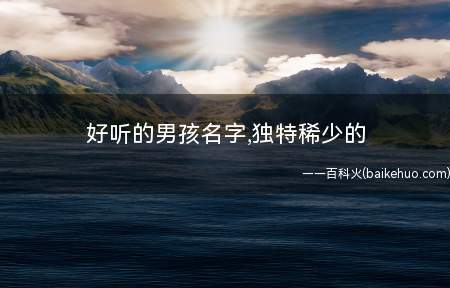好听的男孩名字,独特稀少的(独特稀少的好听的男孩名字)