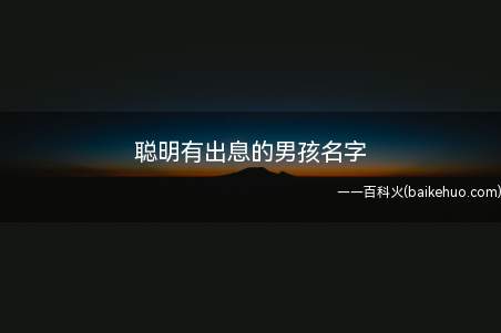 聪明有出息的男孩名字（聪明有出息的男孩名字大全）