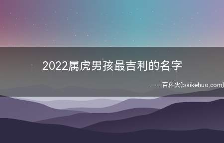 2022属虎男孩最吉利的名字