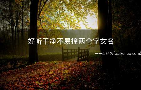 好听干净不易撞两个字女名