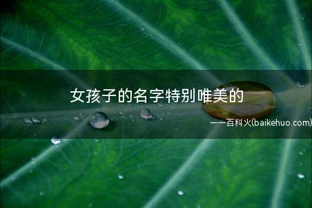 女孩子的名字特别唯美的(女孩子的名字特别唯美的大全)
