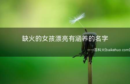缺火的女孩漂亮有涵养的名字