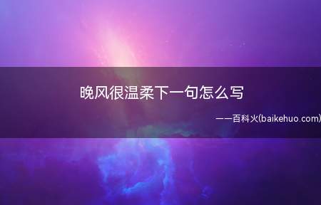 晚风很温柔下一句怎么写