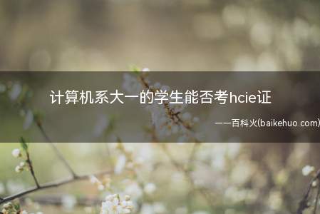计算机系大一的学生能否考hcie证