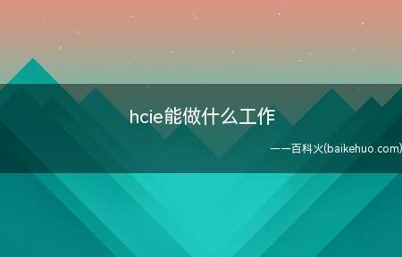 hcie能做什么工作