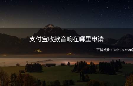 支付宝收款音响在哪里申请