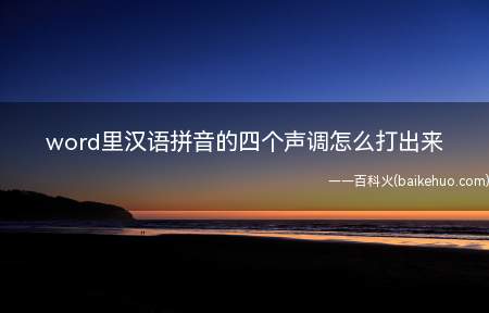 word里汉语拼音的四个声调怎么打出来
