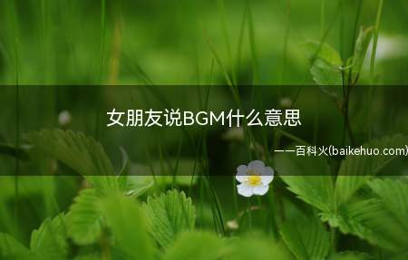 女朋友说BGM什么意思