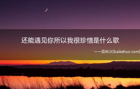 还能遇见你所以我很珍惜是什么歌