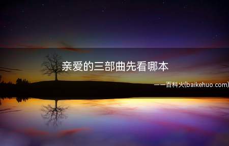 亲爱的三部曲先看哪本