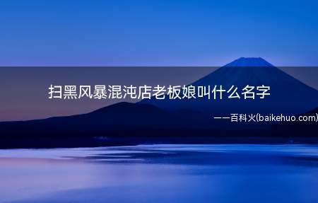 扫黑风暴混沌店老板娘叫什么名字
