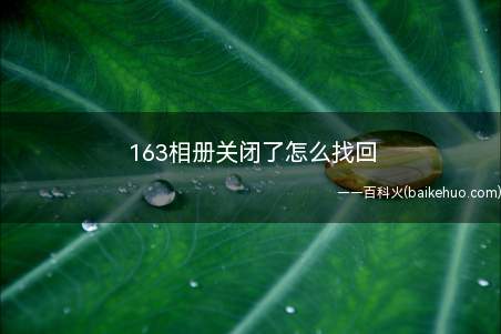 163相册关闭了怎么找回