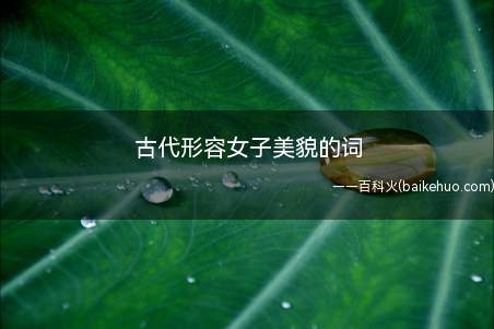 古代形容女子美貌的词(古代形容女子美貌的词是什么)