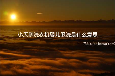 小天鹅洗衣机婴儿服洗是什么意思