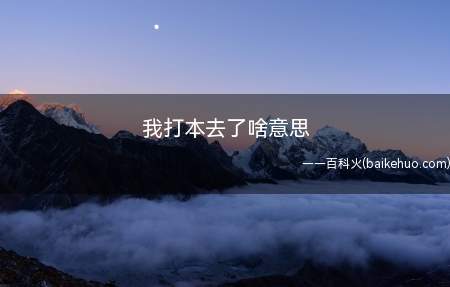 我打本去了啥意思(我打本去了啥意思我们一起来看看吧!)