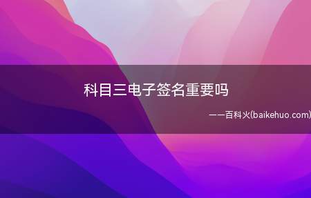 科目三电子签名重要吗
