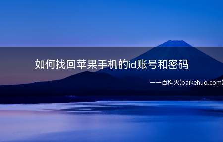 如何找回苹果手机的id账号和密码(演示机型:Iphone 12)