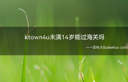 ktown4u未满14岁能过海关吗