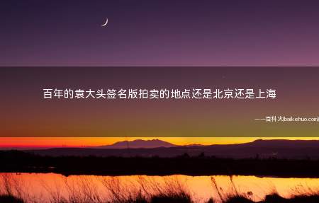 百年的袁大头签名版拍卖的地点还是北京还是上海
