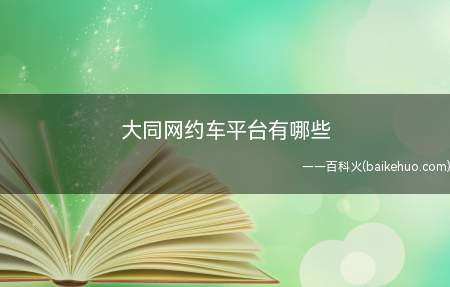 大同网约车平台有哪些