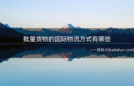 批量货物的国际物流方式有哪些