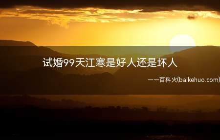 试婚99天江寒是好人还是坏人